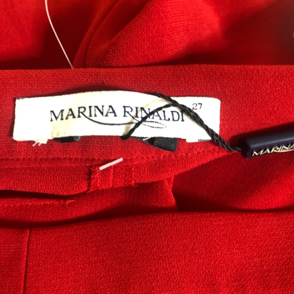Marina Rinaldi Women's Red Tuxedo Stripe Trousers Pants Size 18 Made in Italy